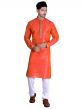 Orange Colour Art Silk Kurta Pajama.