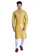 Art Silk Kurta Pajama in Yellow Colour.