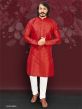 Art Silk Red Colour Kurta Pajama.