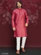 Maroon Art Silk Readymade Kurta Pajama.