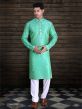 Light Green Colour Art Silk Kurta Pajama.