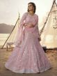 Baby Pink Colour Organza Fabric Lehenga Choli.