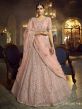 Wedding Lehenga Choli Peach Colour in Soft Net Fabric.