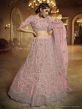 Pink Colour Soft Net Designer Lehenga.