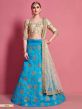 Sky Blue Colour Art Silk Lehenga Choli.