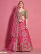 Magenta Colour Art Silk Wedding Lehenga Choli.