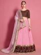 Baby Pink Colour Art Silk Lehenga Choli.