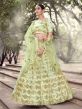 Pista Green Colour Net Designer Lehenga.