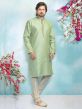 Peach Colour Designer Kurta Pajama in Brocade Silk Fabric.