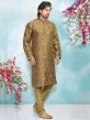 Brown Colour Brocade Silk Men's Kurta Pajama.