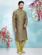 Mehendi Green Colour Indian Designer Kurta Pajama.