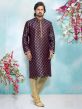 Brocade Silk Designer Kurta Pajama in Purple Colour.