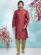 Magenta Colour Brocade Silk Designer Kurta Pajama.