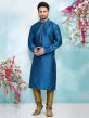 Blue Men's Designer Kurta Pajama.