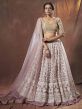 Net Designer Lehenga Choli Rust Colour in Net Fabric.