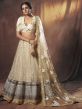 Beige Colour Net Wedding Lehenga Choli.