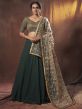 Green Georgette Party Wear Lehenga Choli.