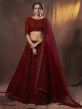 Maroon Colour Net Bridal Lehenga Choli.