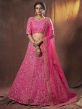 Pink Colour Art Silk Wedding Lehenga Choli.