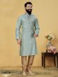 Sky Blue in Jacquard,Silk Kurta Pajama.