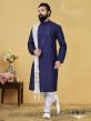 Royal Blue Colour Silk Party Wear Kurta Pajama.