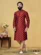 Maroon Colour Dupion Silk Men's Kurta Pajama.