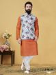 Orange,Sky Blue Colour Men's Kurta Pajama Jacket.