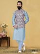 Sky Blue,Pink Colour Dupion Silk,Cotton Kurta Pajama Jacket.