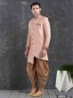 Brocade Silk Men's Indowestern in Pink Colour.