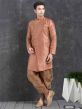 Designer Semi Indowestern Pink Colour Brocade Silk Fabric.