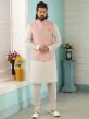 Pink,Cream Colour Banarasi Silk Designer Kurta Pajama Jacket.