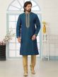 Banarasi Silk Fabric Blue Colour Designer Kurta Pajama.