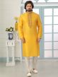 Banarasi Silk Fabric Designer Kurta Pajama in Yellow Colour.