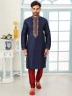 Designer Kurta Pajama Navy Blue Colour.