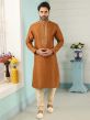 Rust Colour Banarasi Silk Readymade Kurta Pajama.