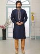 Navy Blue Colour Men's Designer Kurta Pajama.