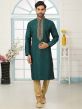 Teal Green Colour Embroidered Kurta Pajama.