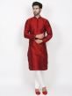 Maroon Colour Brocade Fabric Men's Kurta Pajama.