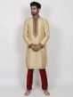 Golden Colour Traditional Kurta Pajama in Silk Fabric.