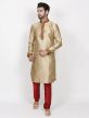 Golden Colour Brocade Fabric Designer Kurta Pajama.