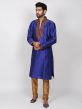 Blue Colour Dupion Silk Men's Kurta Pajama.