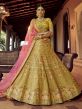 Mustard Yellow Colour Women Lehenga Choli In Organza Fabric With Resham,Zari Work.