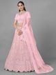 Pink Colour Net Fabric Women Lehenga Choli.