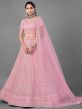 Pink Colour Net Fabric Designer Lehenga.