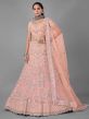 Peach Colour Net Fabric Designer Lehenga Choli.