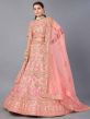 Peach Colour Art Silk Designer Lehenga Choli.