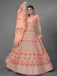 Peach Colour Art Silk Women Lehenga Choli.