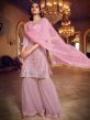 Baby Pink Colour Sharara Salwar Suit.