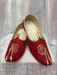 Red Colour Wedding Sherwani Mojari Shoes.