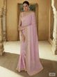 Pink Colour Georgette Fabric Designer Saree.